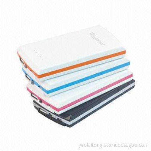Powerbank of 4,000 to 5,500mAh capacity, available in blue and red